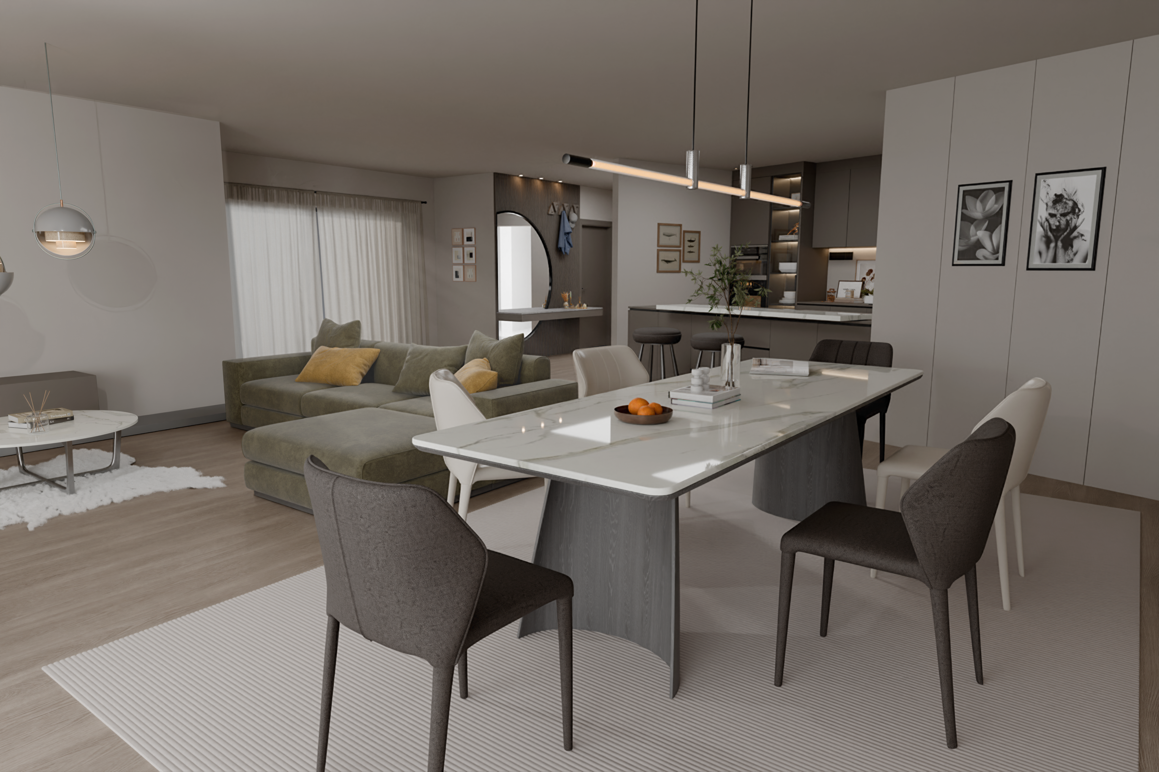 Dining room interior render