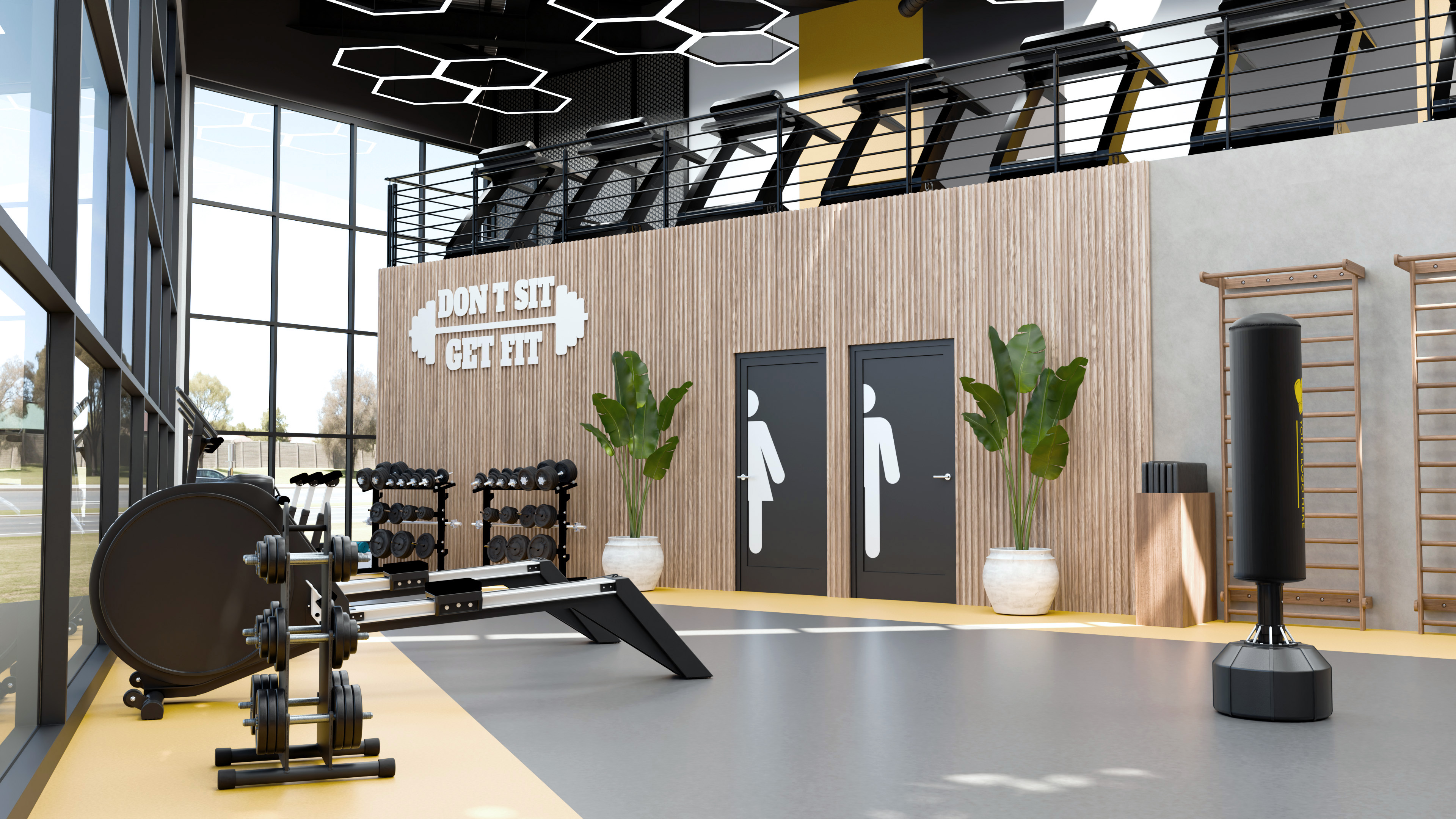 Gym interior render