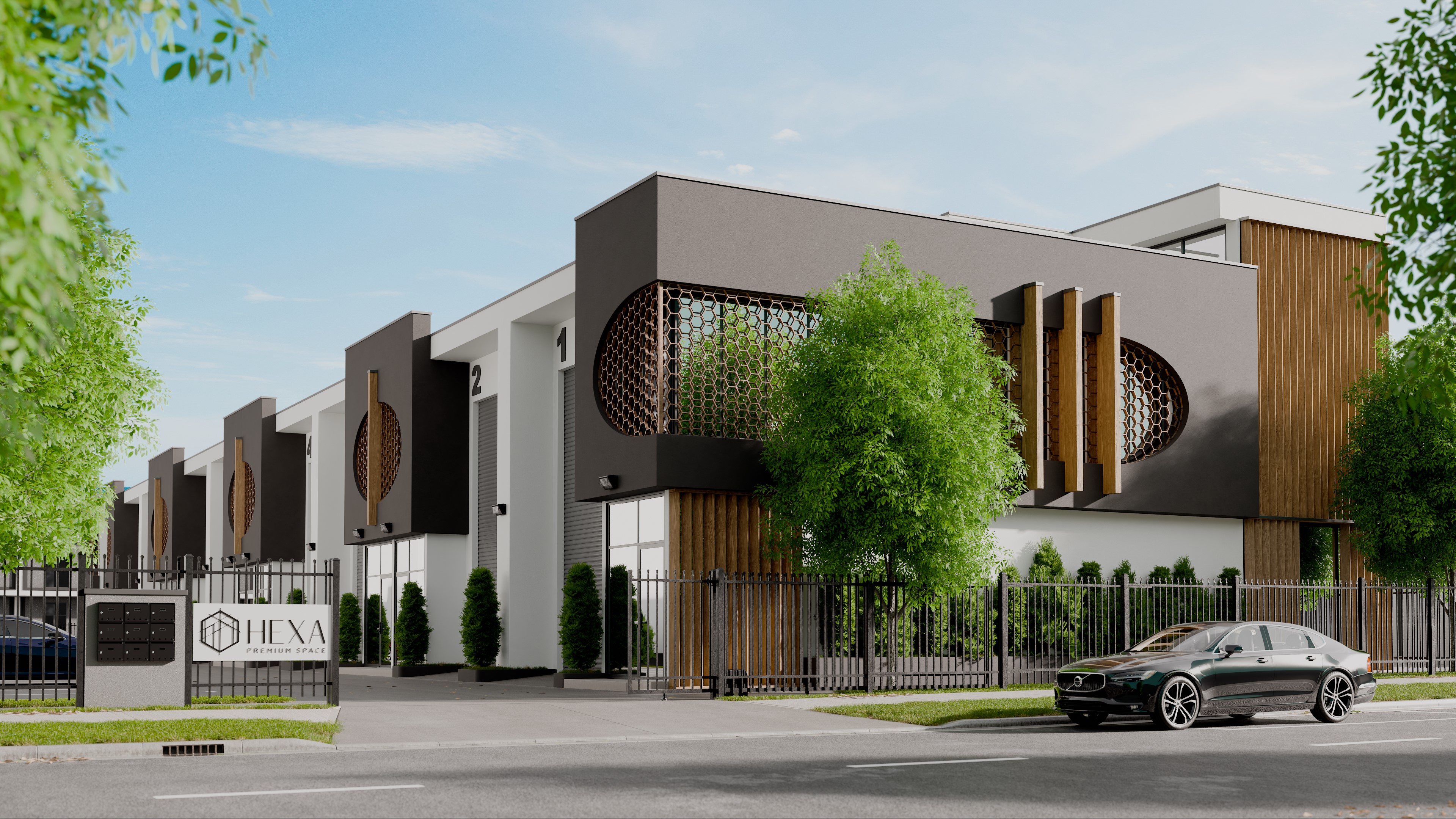 Facade bay detail render